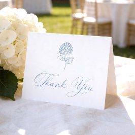 Cartão De Agradecimento Hidrangea Azul Clássica Foto Casamento