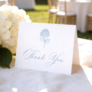 Cartão De Agradecimento Hidrangea Azul Clássica Foto Casamento