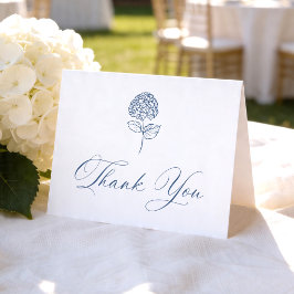 Cartão De Agradecimento Hidrangea Clássica Azul Casamento de Fotos