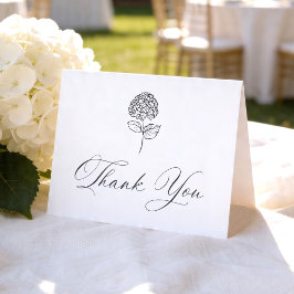 Cartão De Agradecimento Hidrangea Clássica com Carvão Foto Casamento