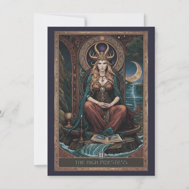 Cartão De Agradecimento High Priestess Tarot Art Flat Thank You Card (Frente)