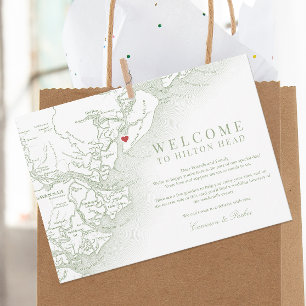 Cartão De Agradecimento Hilton Head Sage Green Wedding Itinerário