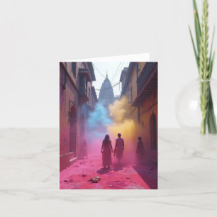 Cartão De Agradecimento HINDU Por que perseguir arco-íris quando há HOLI