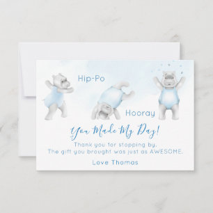 Cartão De Agradecimento Hipopótamo Hooray Salto de Alegria Obrigado