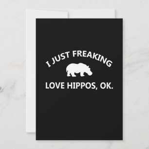 Cartão De Agradecimento Hippo Lover Gift  Eu Apenas Adoro Hippo Ok