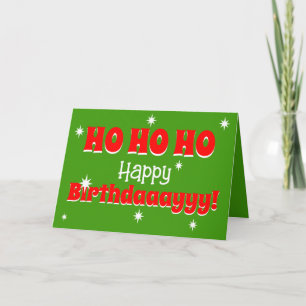 Cartão De Agradecimento Ho Ho Feliz Aniversário! - Próspero Natal