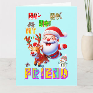Cartão De Agradecimento Ho Ho Ho Meu Querido Amigo