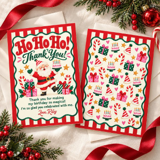 Cartão De Agradecimento Ho Ho Ho Papai Noel Natal Aniversário Obrigado