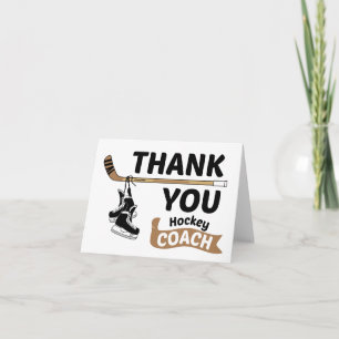 Cartão De Agradecimento Hockey Obrigado Skates de treinadores e Stick