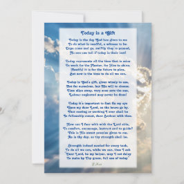 Cartão De Agradecimento "Hoje é um presente" Poema Cristão Motivacional