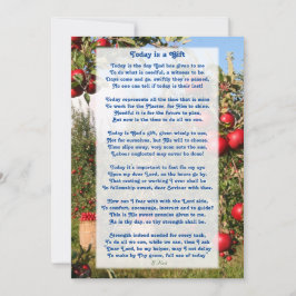 Cartão De Agradecimento "Hoje é um presente" Poema Motivacional Cristão 