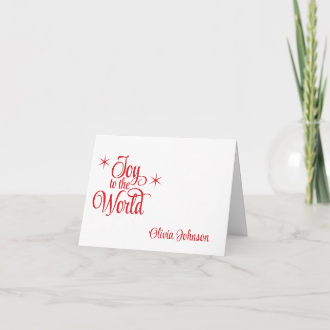 Cartão De Agradecimento Holiday Custom Name Folded Note Cards (Frente)