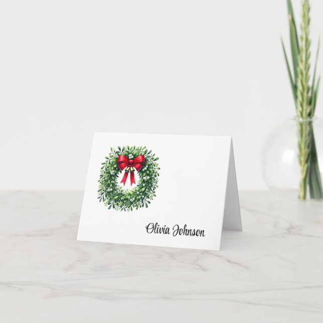 Cartão De Agradecimento Holiday Custom Name Folded Note Cards (Frente)