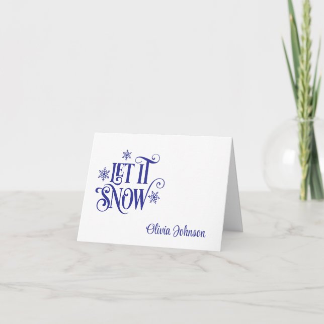 Cartão De Agradecimento Holiday Custom Name Folded Note Cards (Frente)