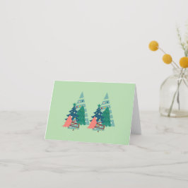 Cartão De Agradecimento Holiday Evergreens Design