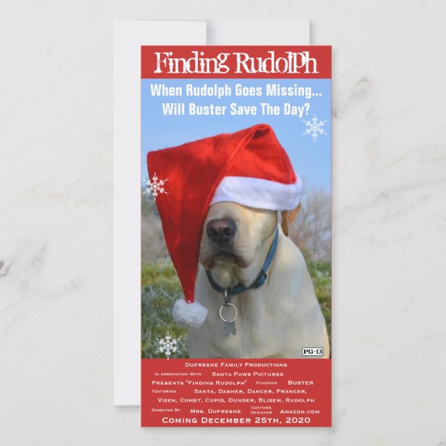 Cartão De Agradecimento Holiday Movie Parody Add Pet Photo (Frente)