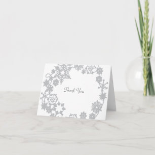 Cartão De Agradecimento Holiday Wreath Silver Thank You Card