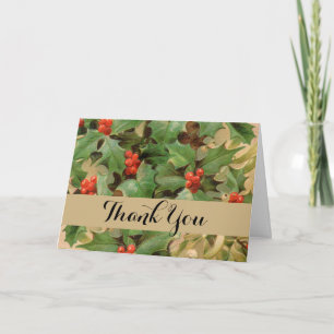 Cartão De Agradecimento Holly obrigado você Art Impressão Patterna flor