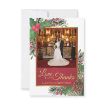 Holly & Pine Holiday Themed Love & Obrigados