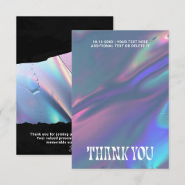 Cartão De Agradecimento Holographic Groovy Retro Grunge Photo or Logo