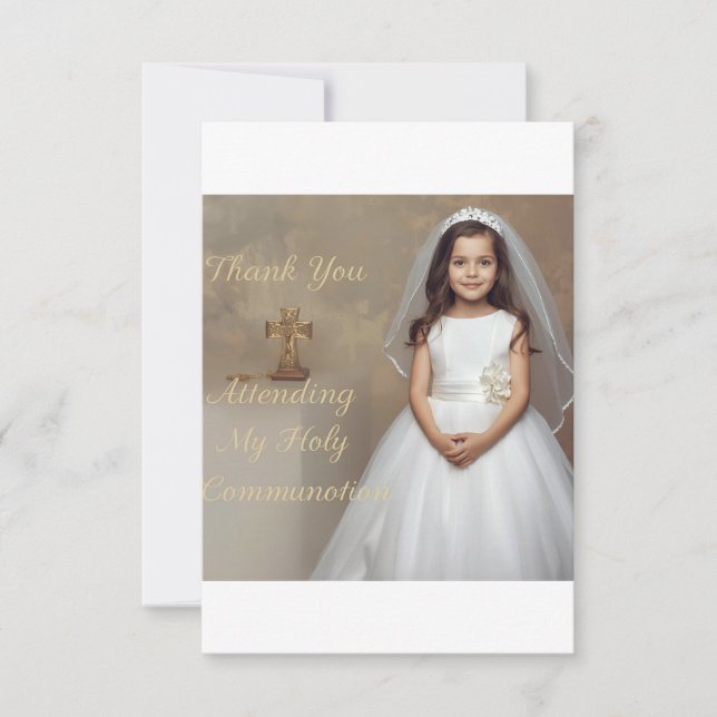Cartão De Agradecimento Holy Communion Thank you card  (Frente)