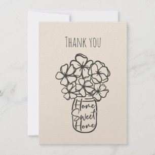 Cartão De Agradecimento Home Sweet Home Obrigado Flat Card