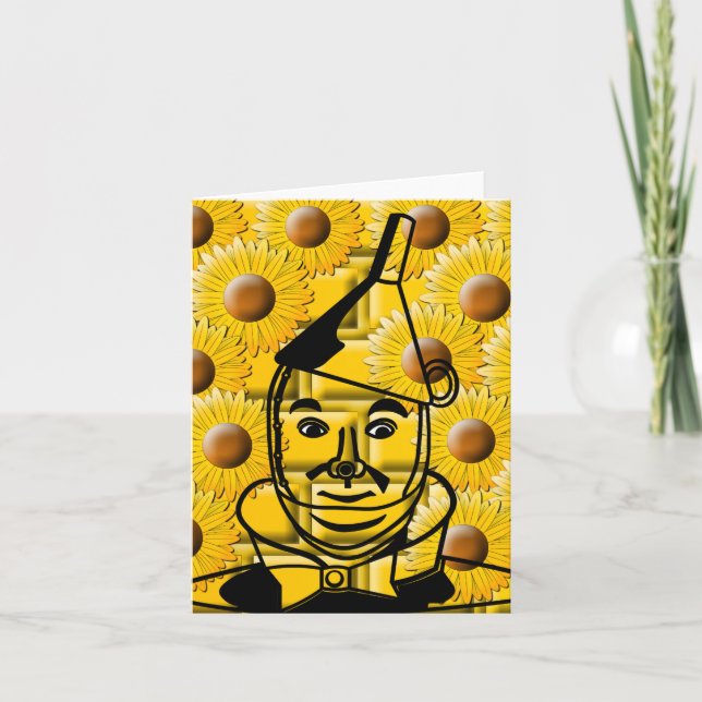 Cartão De Agradecimento Homem de estanho Amarelo - Pequeno - 4" x 5,6" - V (Frente)
