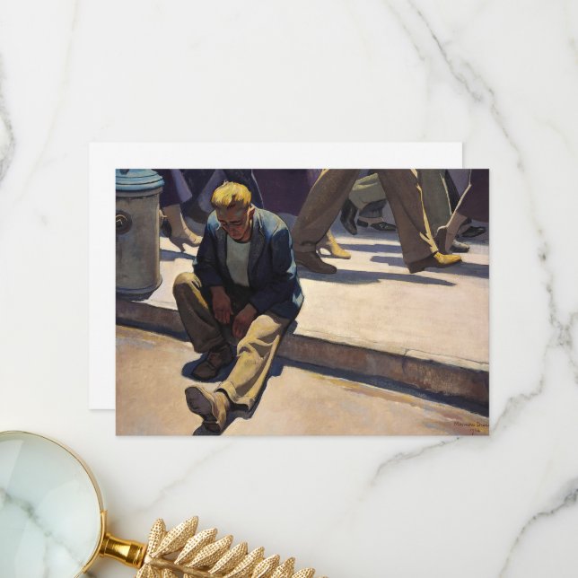 Cartão De Agradecimento Homem esquecido por Maynard Dixon (Frente/Verso In Situ)