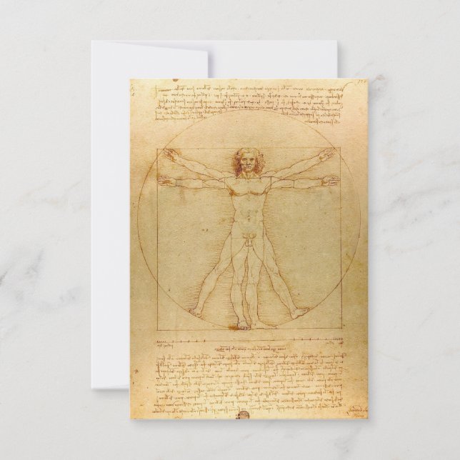 Cartão De Agradecimento Homem Vitruviano por Leonardo da Vinci (Frente)