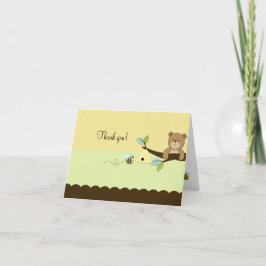 Cartão De Agradecimento HONEY BEAR & BEE Dobrado Obrigado Nota