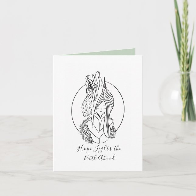 Cartão De Agradecimento Hope acende o caminho para a frente (Frente)