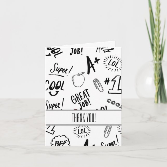 Cartão De Agradecimento Hora da Escola Obrigado (Frente)