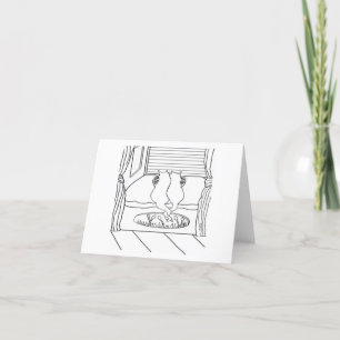 Cartão De Agradecimento Hora Do Café Da Manhã Para Gatos 🐈 🐈 ⬛