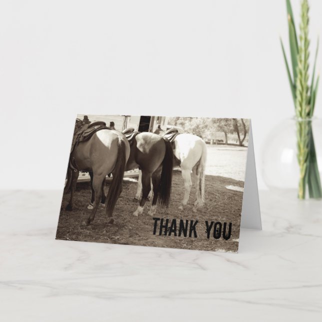 Cartão De Agradecimento Horse Butt Thank You Cards (Frente)