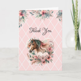 Cartão De Agradecimento Horse Girl Birthday