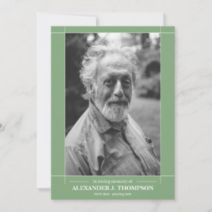 Cartão De Agradecimento Hortelã moderna verde & branco em funeral Loving