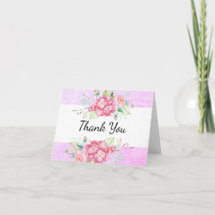 Cartão de Agradecimento Hortênsia Rosa Elegante