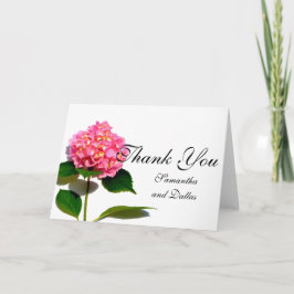 Cartão De Agradecimento Hortênsia Rosa floral rosa flor