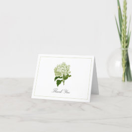 Cartão De Agradecimento Hortênsia Verde Branca Flor Tradicional