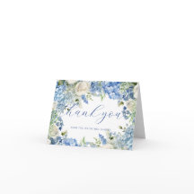 Hortênsias Azuis de Aquarela Rosas Escrita Elegant