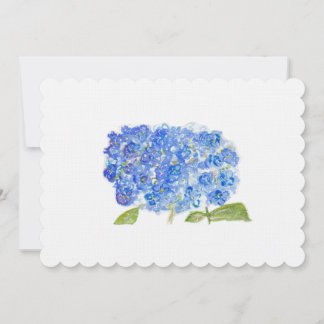 Cartão De Agradecimento Hortênsias em Aquarela