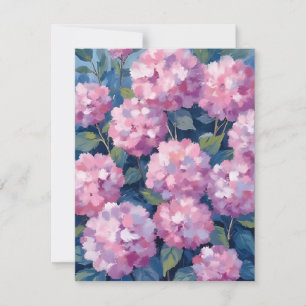 Cartão De Agradecimento Hortênsias Florais Rosa Bege