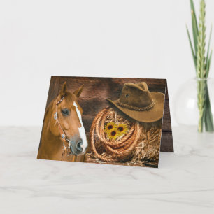 Cartão De Agradecimento Horto Ocidental Hat Lasso Girassóis Obrigado Y