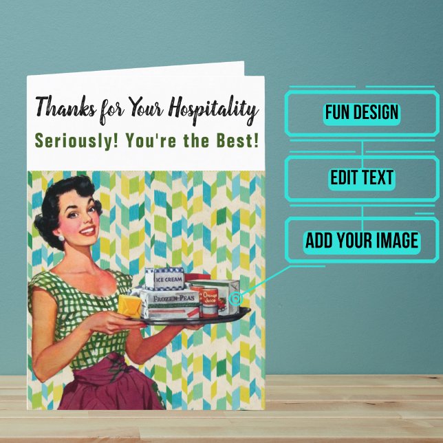 Cartão De Agradecimento Hospitalidade Vintage (This is a great card to thank someone who showed you hospitality.)