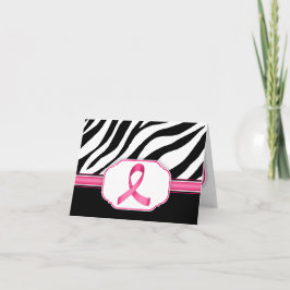 Cartão De Agradecimento Hot Pink Ribbon custom Zebra Print Thank You Cards