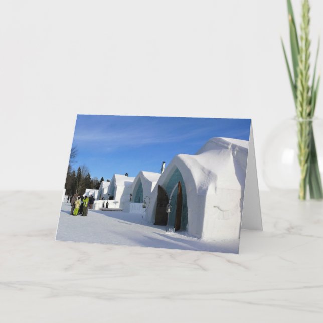 Cartão De Agradecimento Hotel de Glace, Quebec, Canadá (Frente)