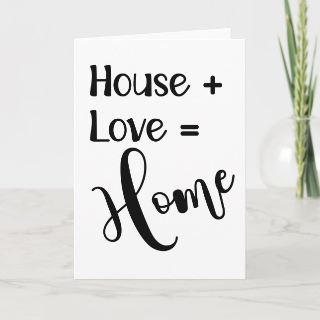 Cartão De Agradecimento house + love = home real agent open house (Frente)