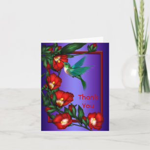 Cartão De Agradecimento Hummingbird Hibiscus Note Cards