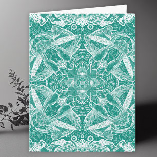 Cartão De Agradecimento Hummingbird Mandala Art Vazio