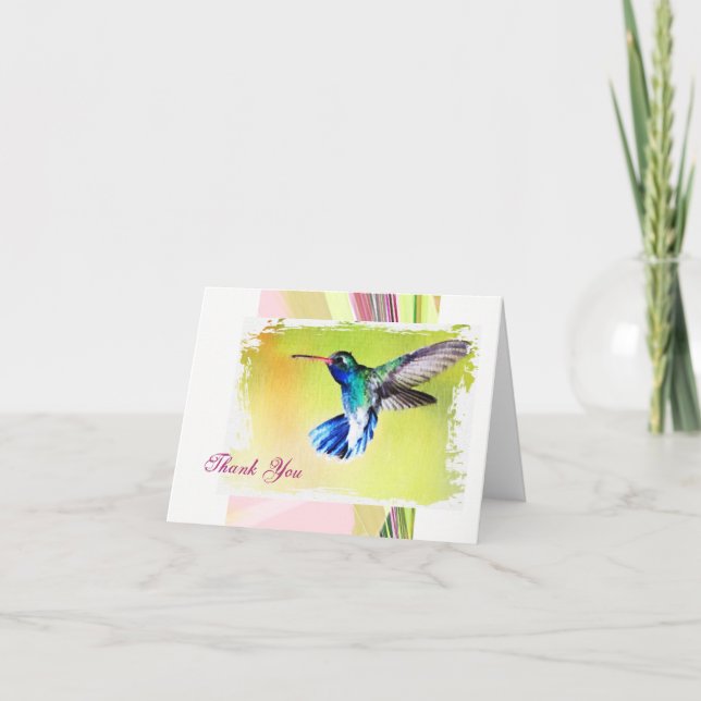 Cartão De Agradecimento Hummingbird Thank You Note (Frente)